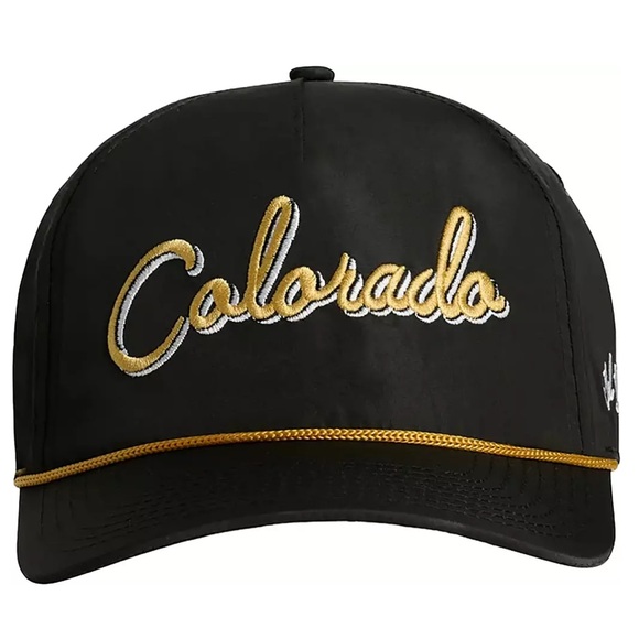 NWT Bad Birdie State Rope Golf Hat Adult Snapback Colorado Script Black - Picture 1 of 3